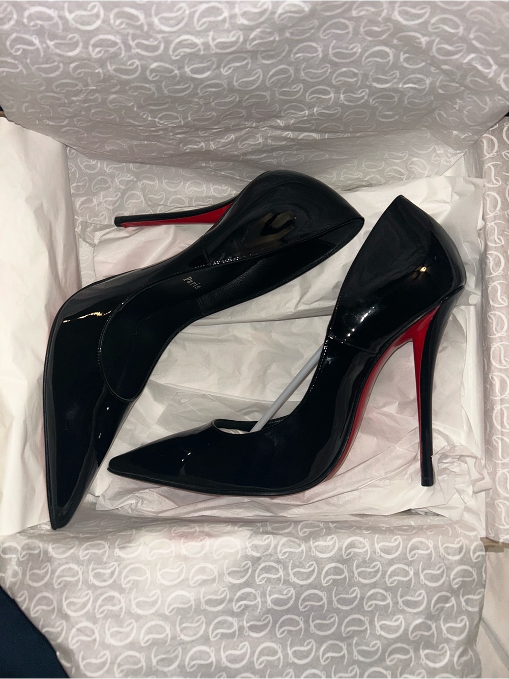 Christian Louboutin Black Patent Miss Z 120 Menโs Dress Shoes